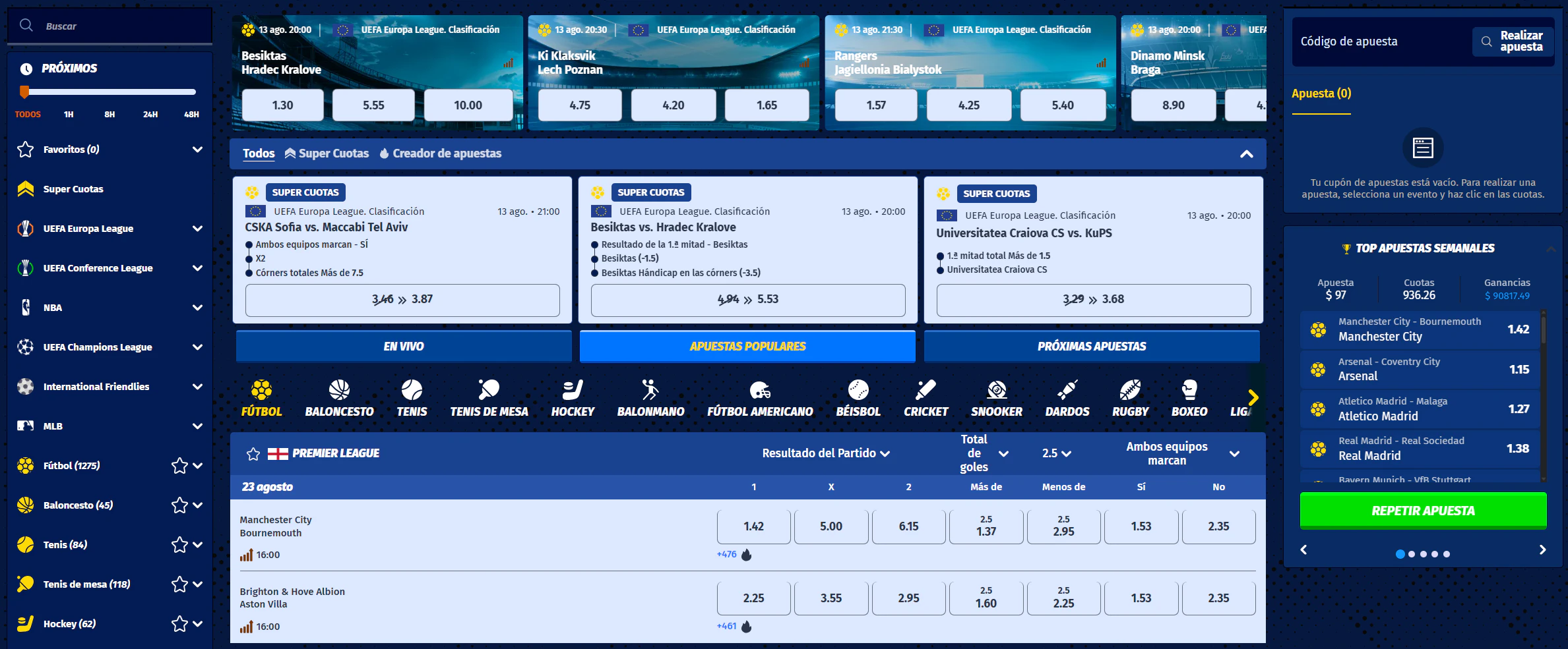 Apuestas deportivas y eSports en bigclash