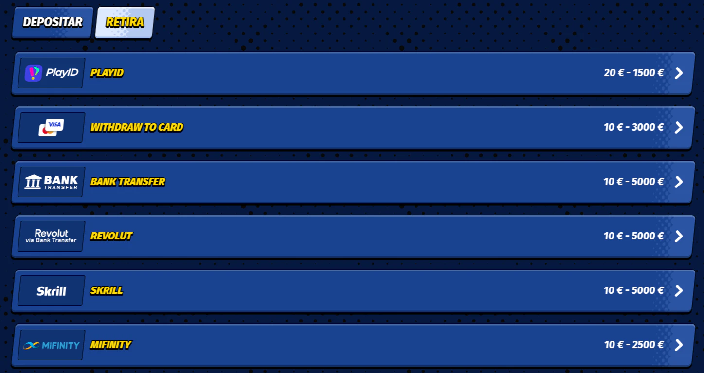 Métodos de pago en bigclash